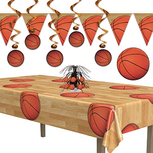 Basketball Table Covers Set of 2, 54 x 108 Inches - Sports Party Decor