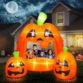 7FT Halloween Inflatable Pumpkin Photo Booth with LED Lights - Outdoor Yard Decor