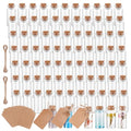 200 Pcs 10ml Glass Bottles with Cork, Labels & String - DIY & Decor