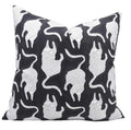 22x22 Black Cotton Throw Pillow Cover - Handmade Block Print Cushion Case for Sofa Bed