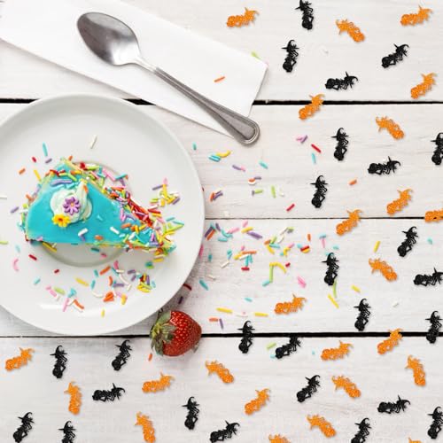 120pcs Witch Confetti for Baby Shower Party Decorations - Black & Orange Glitter Scatter