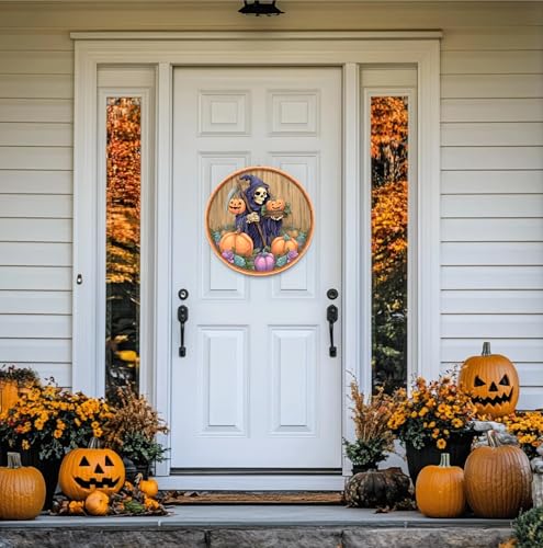 Halloween Wall Decor Poster Set - Pumpkins Witch Horror 12x12 Inch