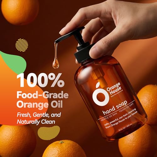 Liquid Hand Soap with Cold-Pressed Orange Oil - 12 Fl Oz (Pack of 1)