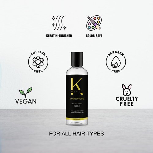 Keralove Hair Oil Drops - Nourishing Leave-In Deep Conditioner for All Hair Types | 4 fl oz