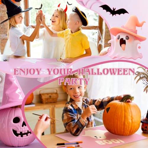 Halloween Ghost Boo Paper Placemats Pink Ghost - 100 Pack Table Decor