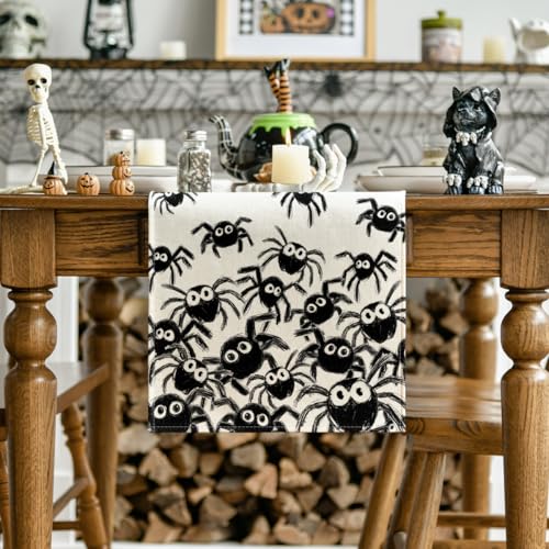 Halloween Table Runner 13x90 Inches Beige Polyester Home Party Decor