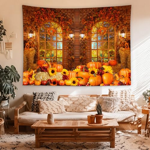 Yellow Fall Forest Tapestry Wall Hanging for Bedroom & Living Room - 40x60 Inches
