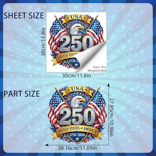 4th of July Window Clings - Patriotic Eagle & Flag Design - Style 27