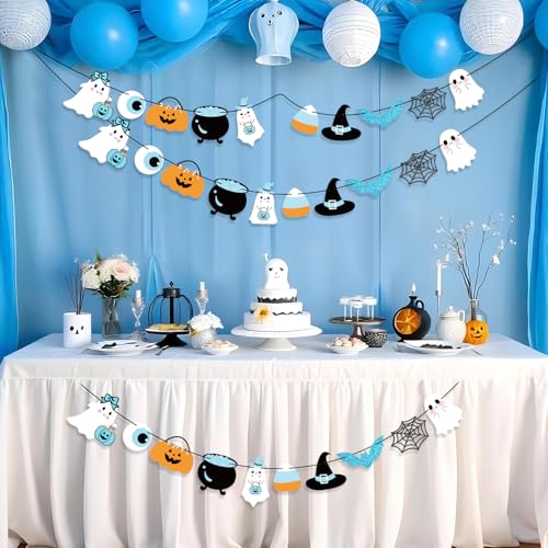 Halloween Ghost Banners Party Decorations 4pcs Indoor Outdoor Kids Spooky Decor