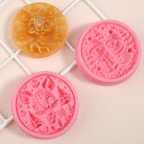 Christmas Silicone Mold Set - Snowman & Elk Cake Decorations I-266