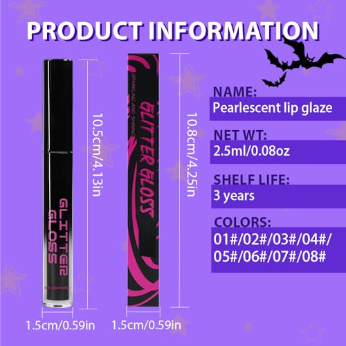 CAKAILA Gray Black Metallic Lipstick - Dark Liquid Lip Gloss, Long Lasting & Waterproof, Variation 06#