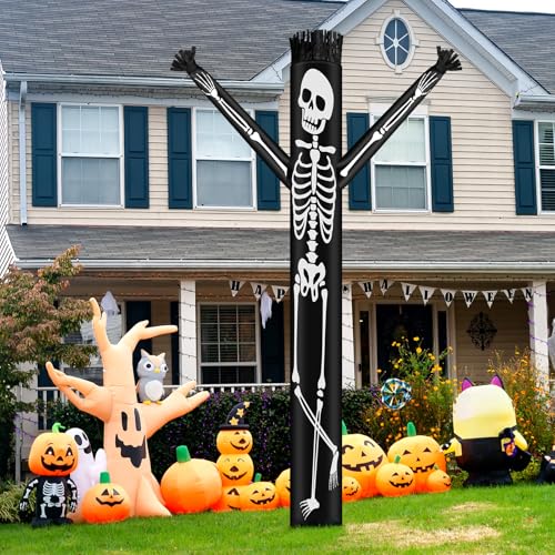20 ft Tall Halloween Inflatable Skeleton Tube Man - Spooky Yard Decor