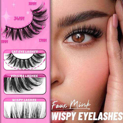 Veleasha 7P-833 Dramatic Fluffy False Eyelashes with V-Shaped Clusters - Full & Volume