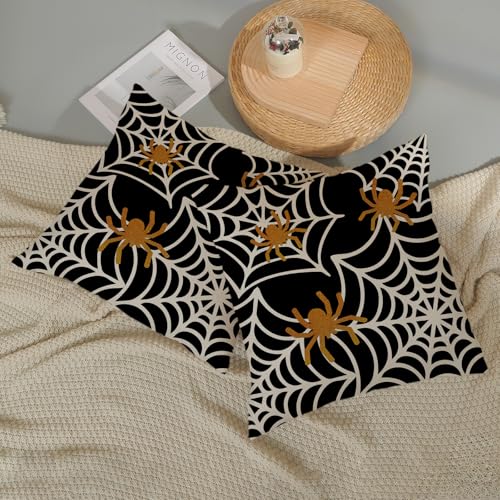 Halloween 06 20x20 Inch Pillow Covers Set of 2 Spider Web Decor Fall Autumn