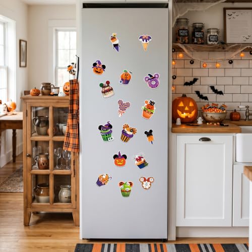 Halloween Refrigerator Magnets 16-Piece Candy Dessert Decor Set for Kitchen & Cabin