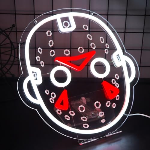 Horror Movies Neon Sign - Friday The 13th Wall Decor, Dimmable LED Light for Room Man Cave Halloween T-Horror Movie Variation