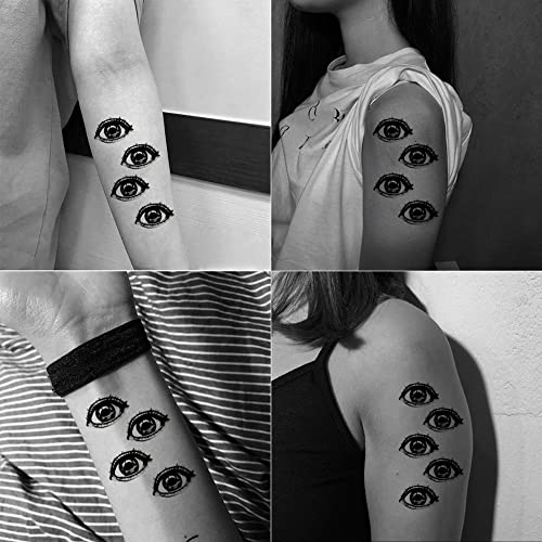 Oottati Small Cute Temporary Tattoo Horror Halloween Eye X-166 - 2 Sheets