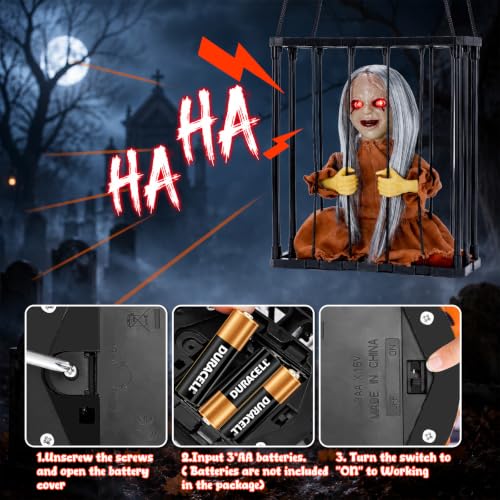 MGparty Halloween Screaming Skeleton Prisoner Cage Decoration - Brown