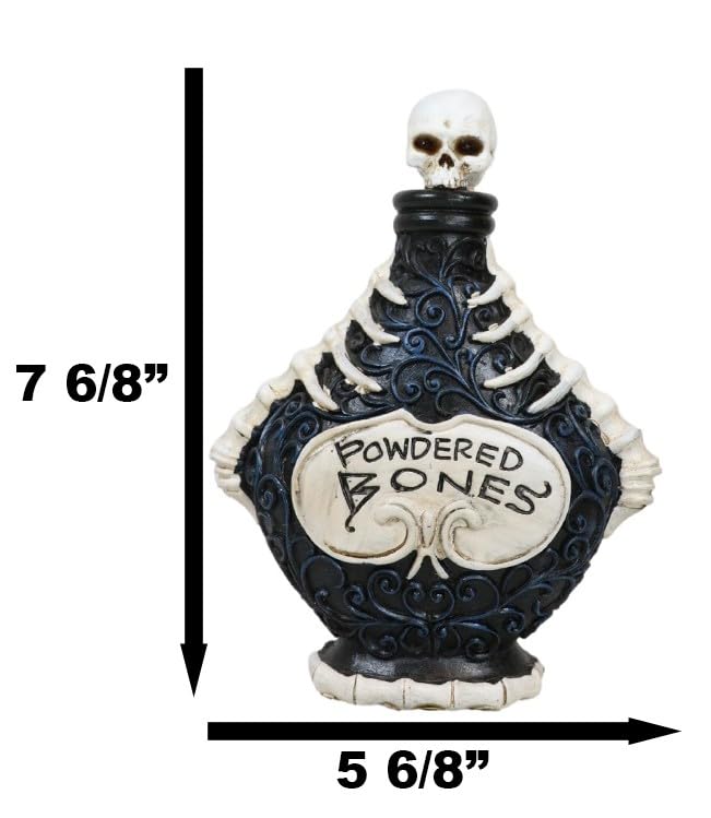 Wiccan Witch Skeleton Powdered Bones Potion Bottle Decor - Halloween Prop