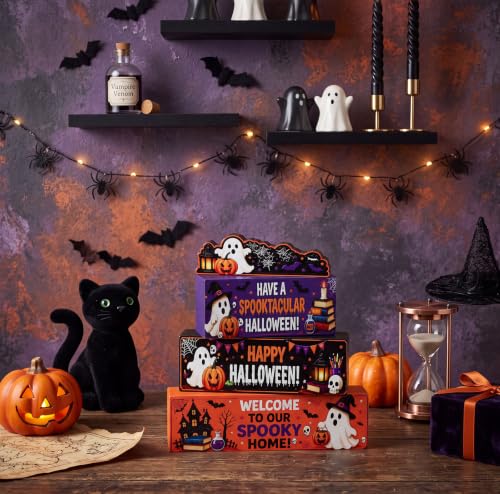 Halloween Ghost Wooden Decor Set for Tabletop and Mantel