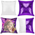 Purple Sequin Pillow Blanks 16x16 Inches - Pack of 4, Sublimation Ready