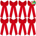 9-Pack Large Red Velvet Christmas Bows for Wreaths & Decorations - Indoor & Outdoor Holiday Decor Variation 9