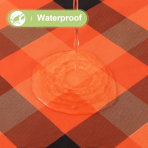 Halloween Vinyl Tablecloth 52x70 Inches with Flannel Backing - Black & Yellow