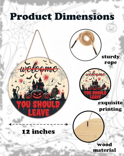 Halloween Wooden Door Sign - Haunted House Haunted House Decor