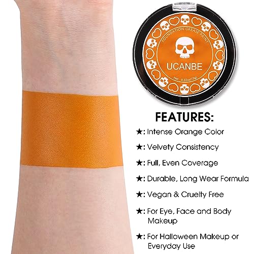 Orange Face & Body Paint Makeup Kit - Halloween Pumpkin, SFX, Cosplay & Costume