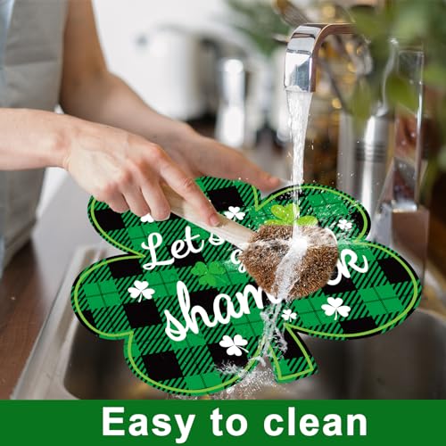 Shamrock St. Patrick's Day Plastic Placemat Set of 6 - Waterproof & Wipeable