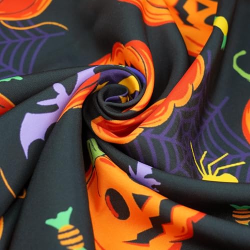 Halloween Oval Tablecloth 60x84 Inch Waterproof Bat Pumpkin Pattern - Washable Party Decor