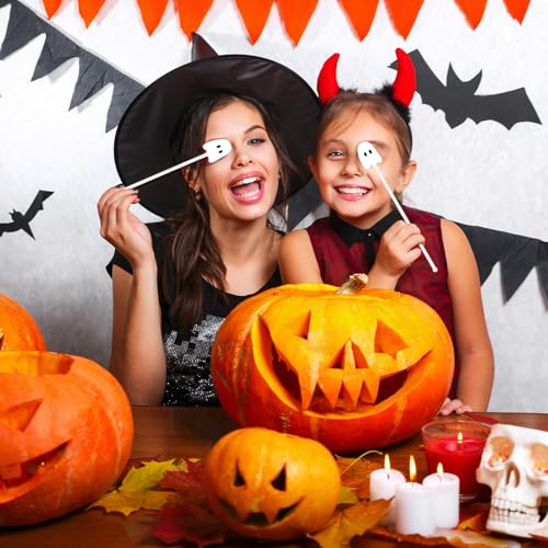 Halloween Ghost Cocktail Swizzle Sticks - 30 Pcs Spooky Drink Stirrers - Ghost Design
