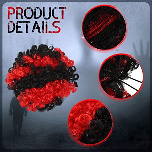 Halloween Women's Clown Costume Accessories Set - Red, Black & White Hair Clips & Balloons