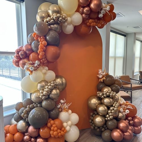 Orange Fall Balloons Set for Autumn Birthday & Wedding Decorations