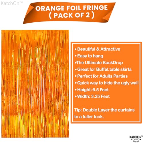 Orange Fringe Backdrop 2 Pack - Fall & Thanksgiving Party Decorations