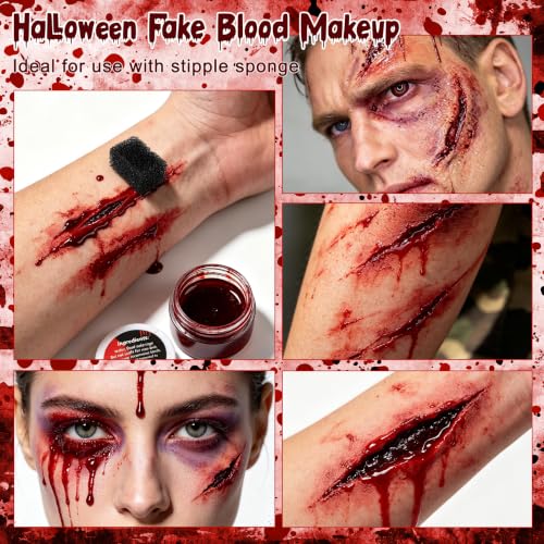 Halloween SFX Makeup Kit Scar Wax Fake Blood Latex Tools - Variation 01