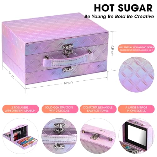 Beginner Makeup Kit with 48 Eyeshadows & Reusable Case - Purple Diamond Variation