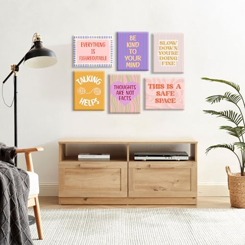 Motivational Psychology Wall Art Canvas Set - 8x10 Inch Prints, Office Decor, Positive Quotes, Therapy Artwork - Variation of Psychology Prints
