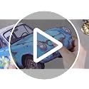 Watersay Flying Blue Car Hanging Decorations - 15 Car Set, 11.8" - Wizard Party Supplies