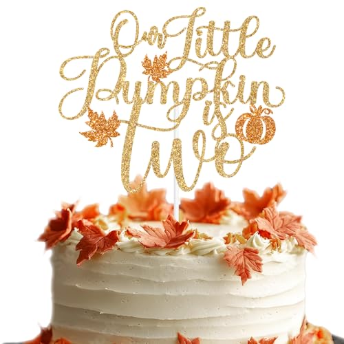 Fall Pumpkin Cake Topper Two - Autumn Birthday Party Decorations
