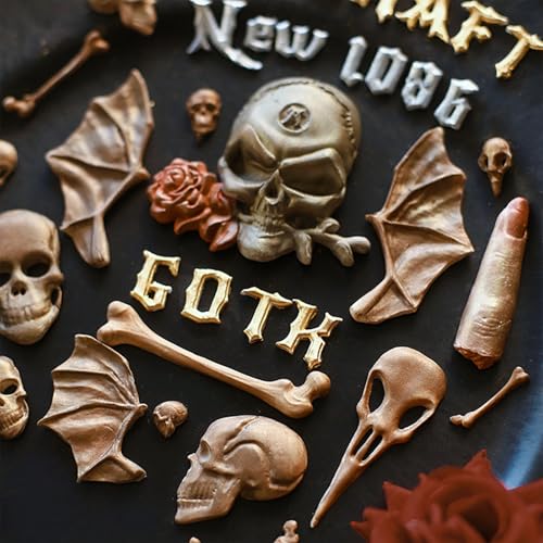 Halloween Bat Skeleton Silicone Mold Set for Cake Decorating - Grey (YN287)