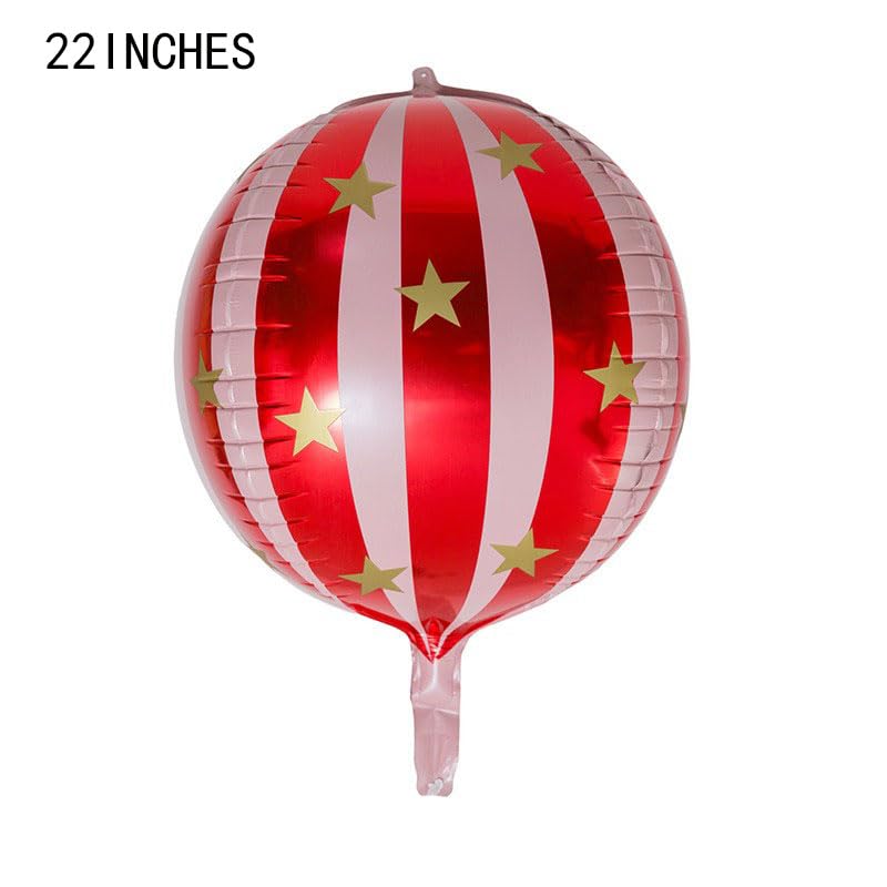 10 Pack Circus Carnival Foil Balloons Set - Pink Purple Yellow Green Red, 47.6 Inch Clown & Popcorn Decor
