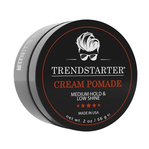TRENDSTARTER Cream Pomade - Medium Hold, Low Shine, Water-Based - 2oz Travel Size Hair Styling Product