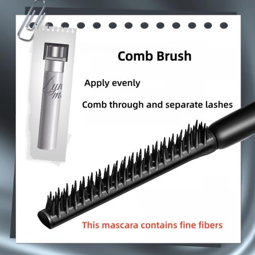 Skiennix Black Mascara - Comb Brush for Defined Lashes | No Clumping, Smudge-Proof, Waterproof