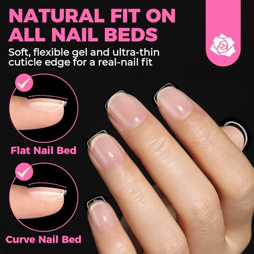 Extra Short Square Nail Tips - 504pcs Clear Fake Nails for DIY Manicure