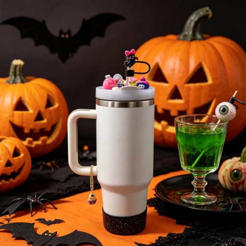Halloween Cup Lid Topper Decoration for Stanley 40oz - Set of Accessories - J Variation