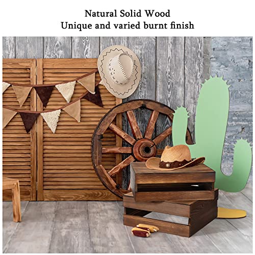 Burnt Wood 4-Piece Wooden Cupcake Stand Set for Party & Dessert Display