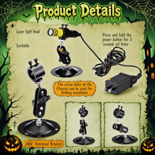Aurelema Green Laser Halloween Module Generator with Timer - 1 Pack, Green