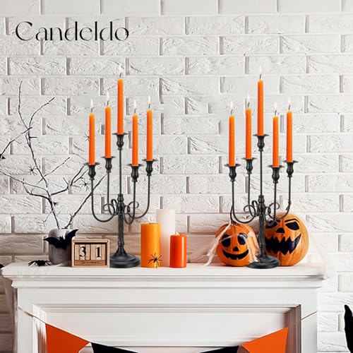 20 Inch Black Candelabra Set of 2 Halloween Gothic Table Centerpieces