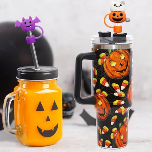 Halloween Silicone Straw Cover Caps for Stanley 30 & 40 Oz Tumblers - Color 2